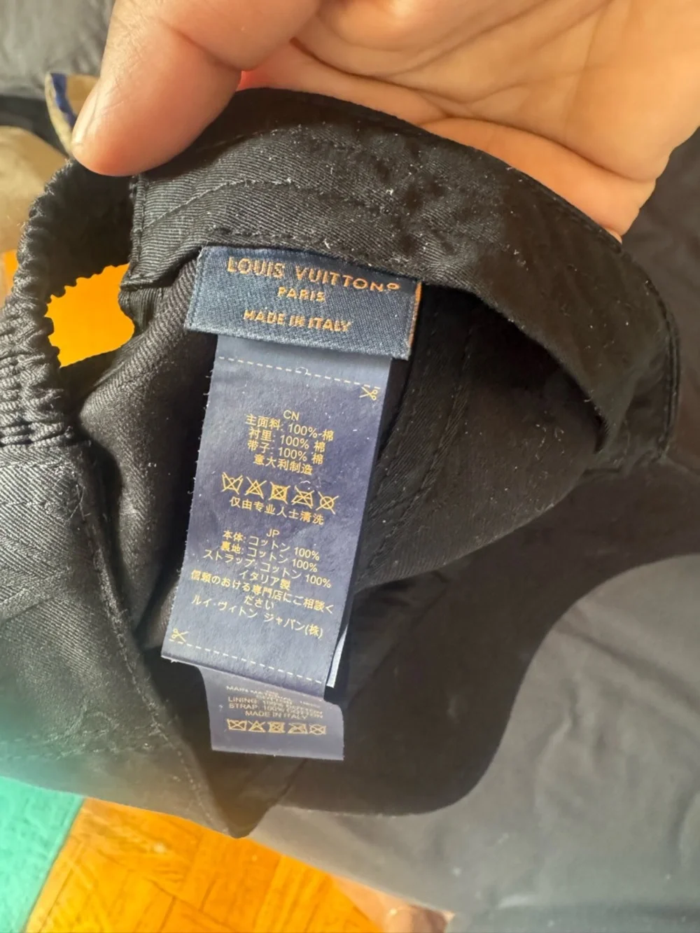 Louis Vuitton Black Monogram Embossed Baseball Cap with Gold Pin - Picture 6 of 11